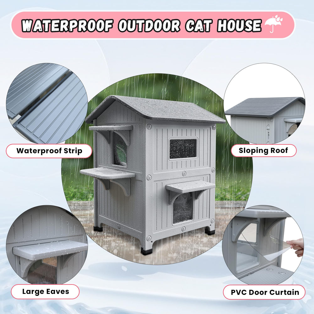CSQOO cat house dimensions 23.6 L x 20.9 W x 18.3 H for planning