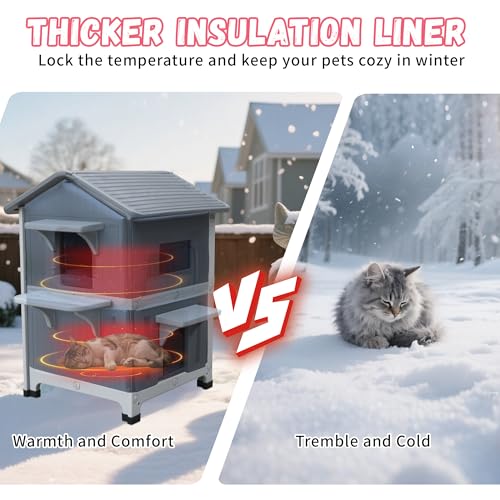CSQOO cat house triple-door entry for flexible access and safety