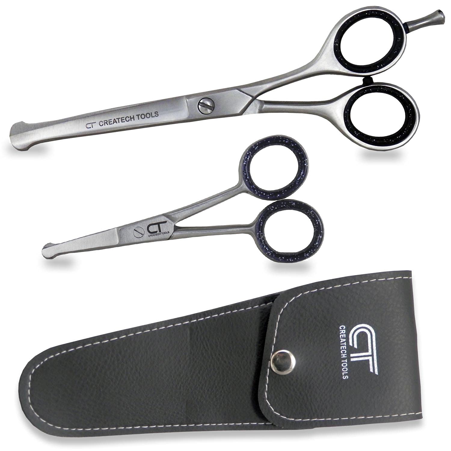 CT Createch Tools pet scissors 6in curved blade enables safe, precise trims on pets.