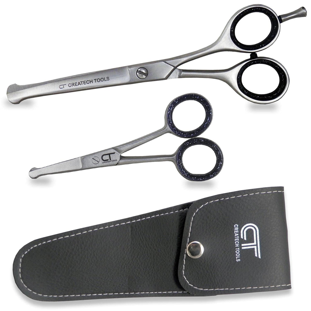 CT Createch Tools pet scissors 6in curved blade enables safe, precise trims on pets.