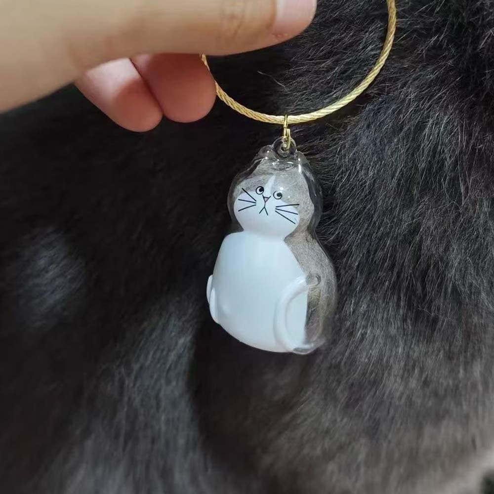 CTABHOM cat hair keepsake pendant-style keychain offers versatile wear.