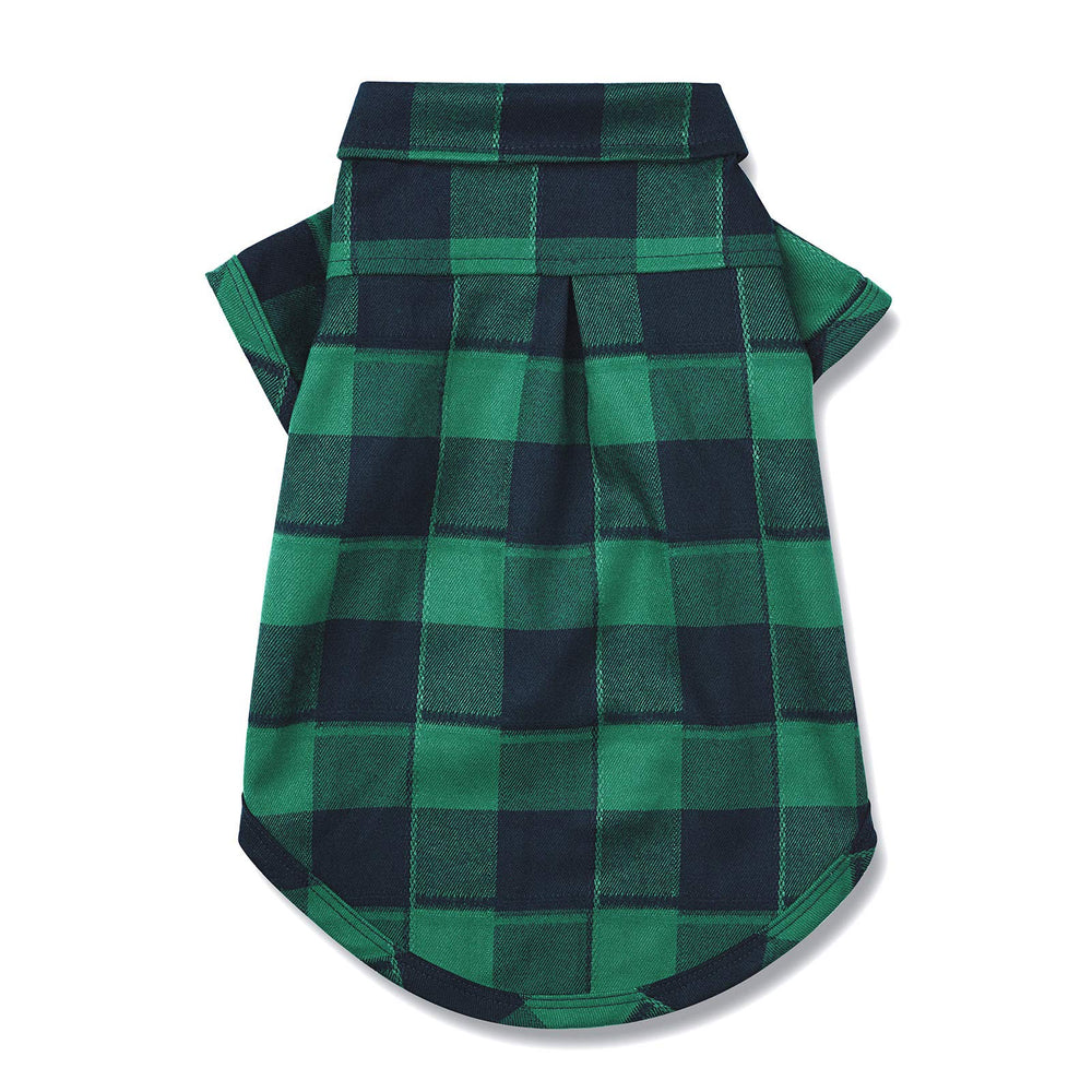 CtilFelix plaid dog shirt back view shows versatile everyday outfit for pets