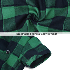 CtilFelix plaid dog shirt collar-snap closeup emphasizes easy on and off
