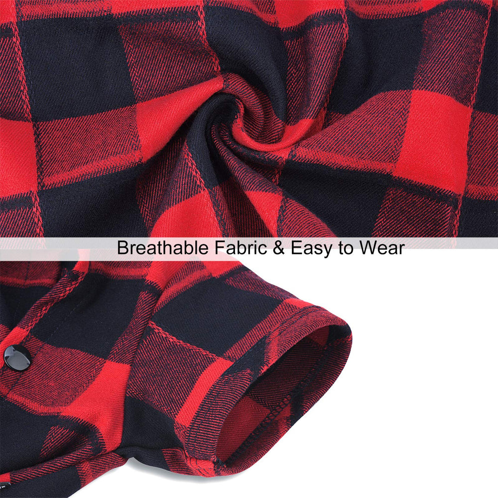 CtilFelix plaid dog shirt holiday style worn by model