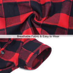 CtilFelix plaid dog shirt holiday style worn by model