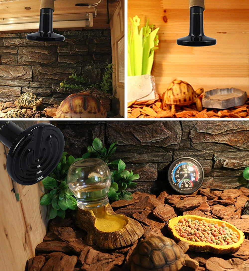 CTKcom reptile ceramic heat lamp 200W heat emission supports 24-hour terrarium warmth.