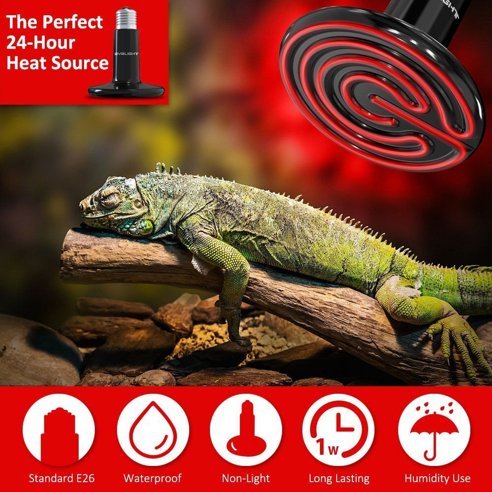CTKcom reptile ceramic heat lamp 200W in-use coop demonstrates efficient heat distribution.