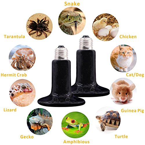 CTKcom reptile ceramic heat lamp 200W two-material construction shows ceramic and metal.