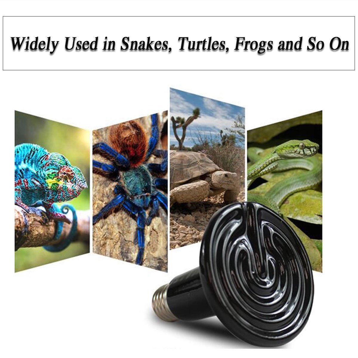 CTKcom reptile ceramic heat lamp 200W watt-label close-up clarifies voltage and power.