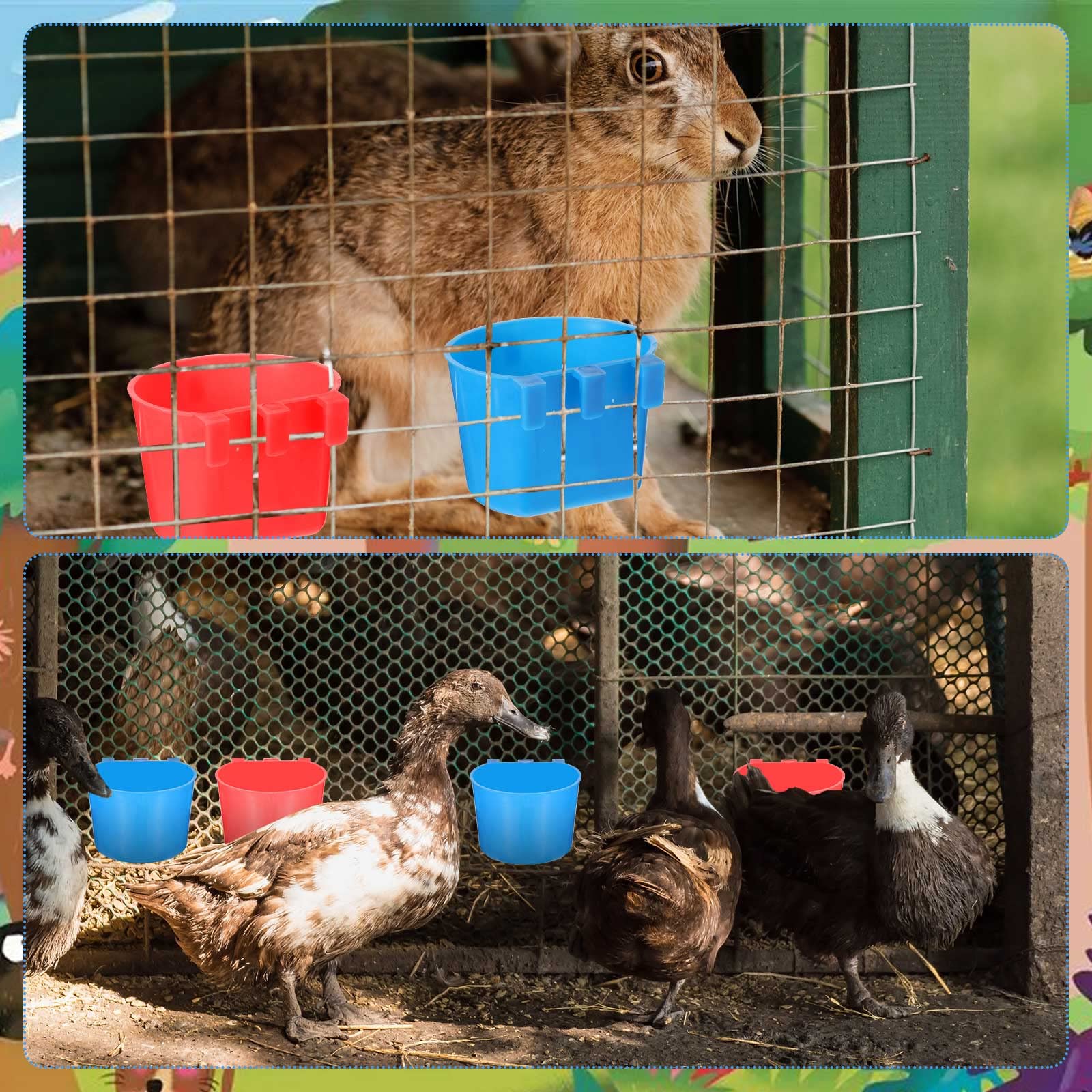 Ctosree cage cups suitable for birds and rabbits in cages