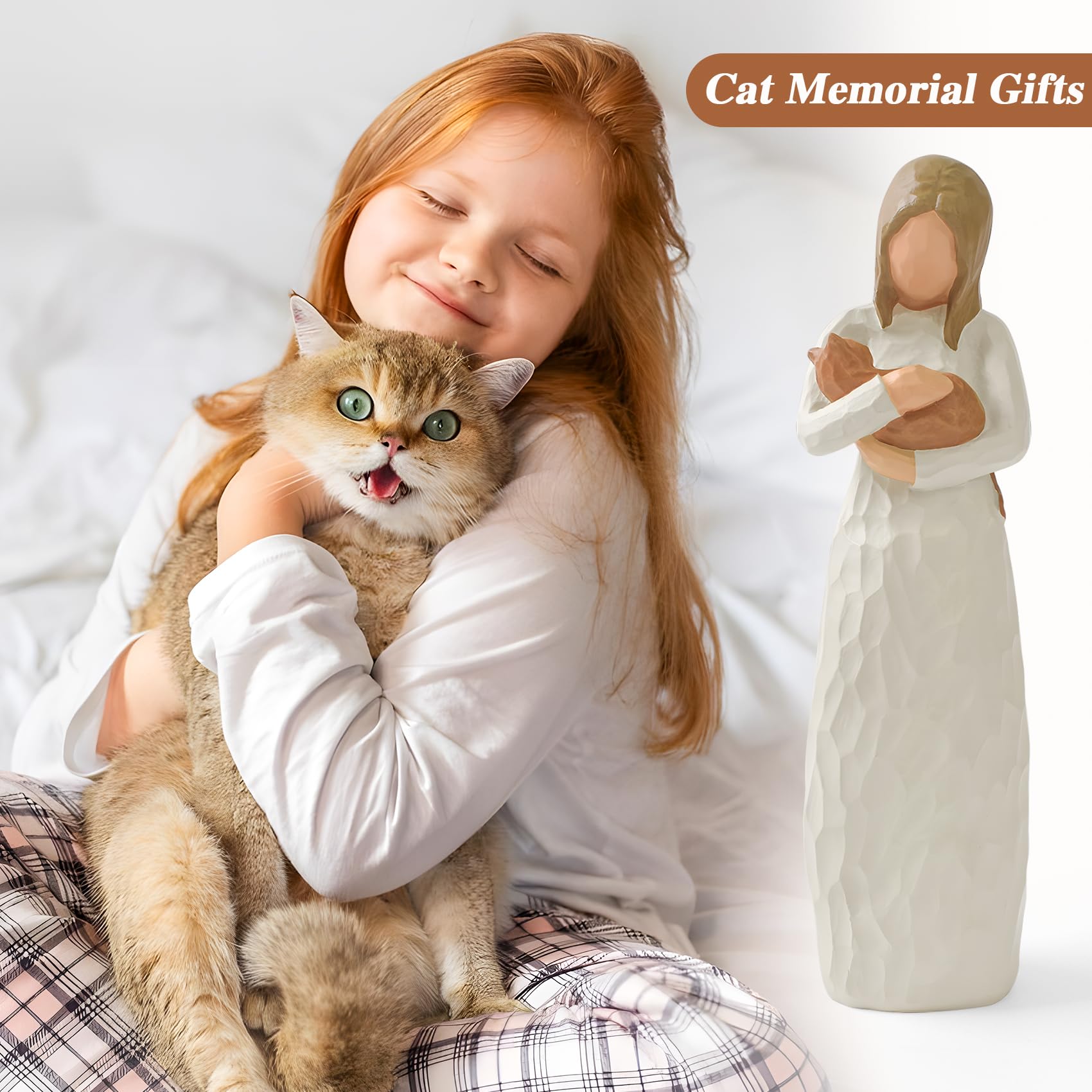 Cuayaes cat mom figurine carved gown—evokes friendship and comforting memories.