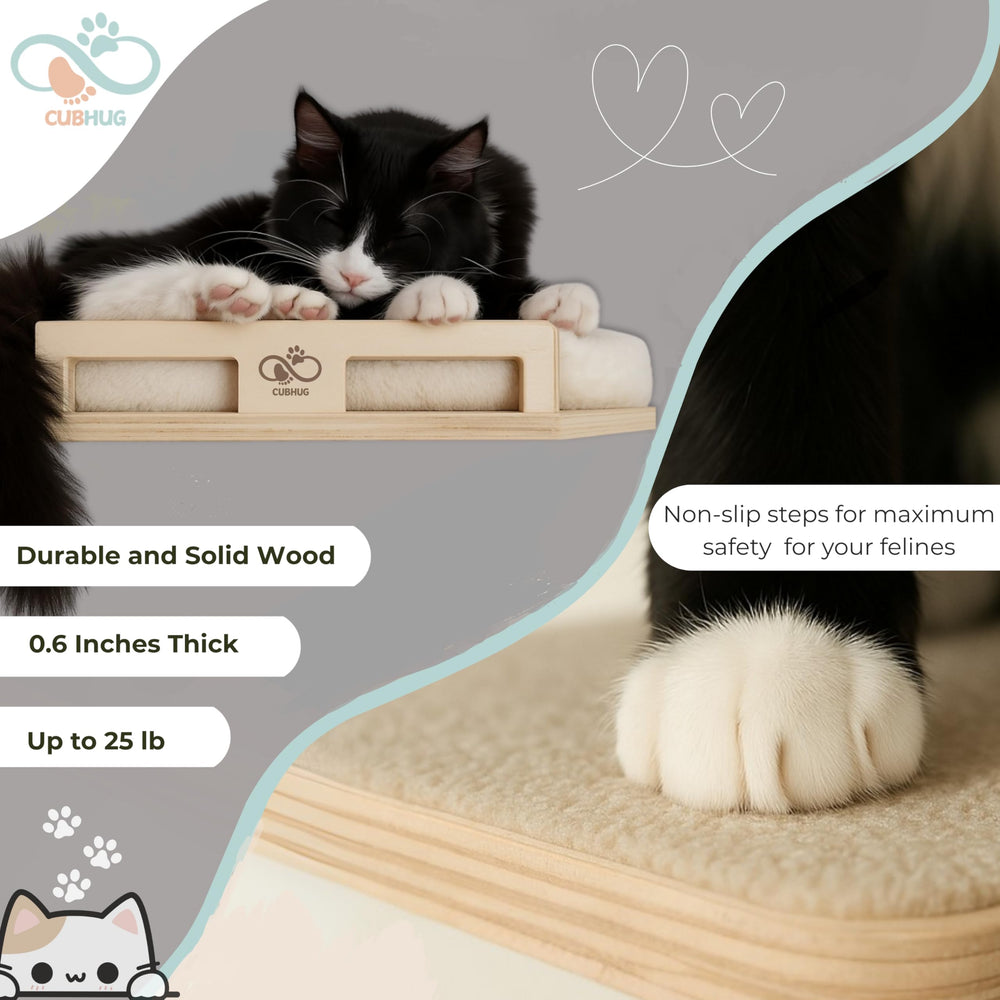 CUBHUG package includes steps, shelf with cushion, covers, and mounting hardware.