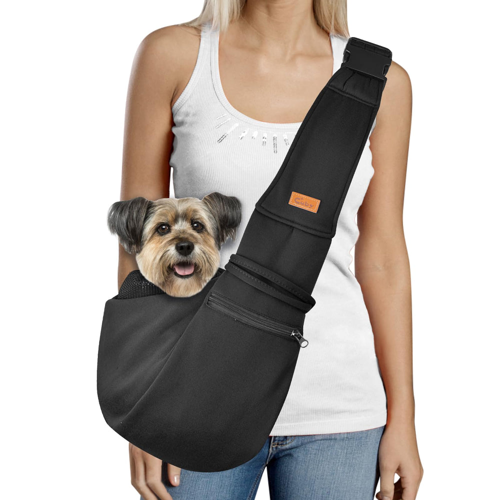 CUBY dog sling carrier main view highlights hands-free daily use.