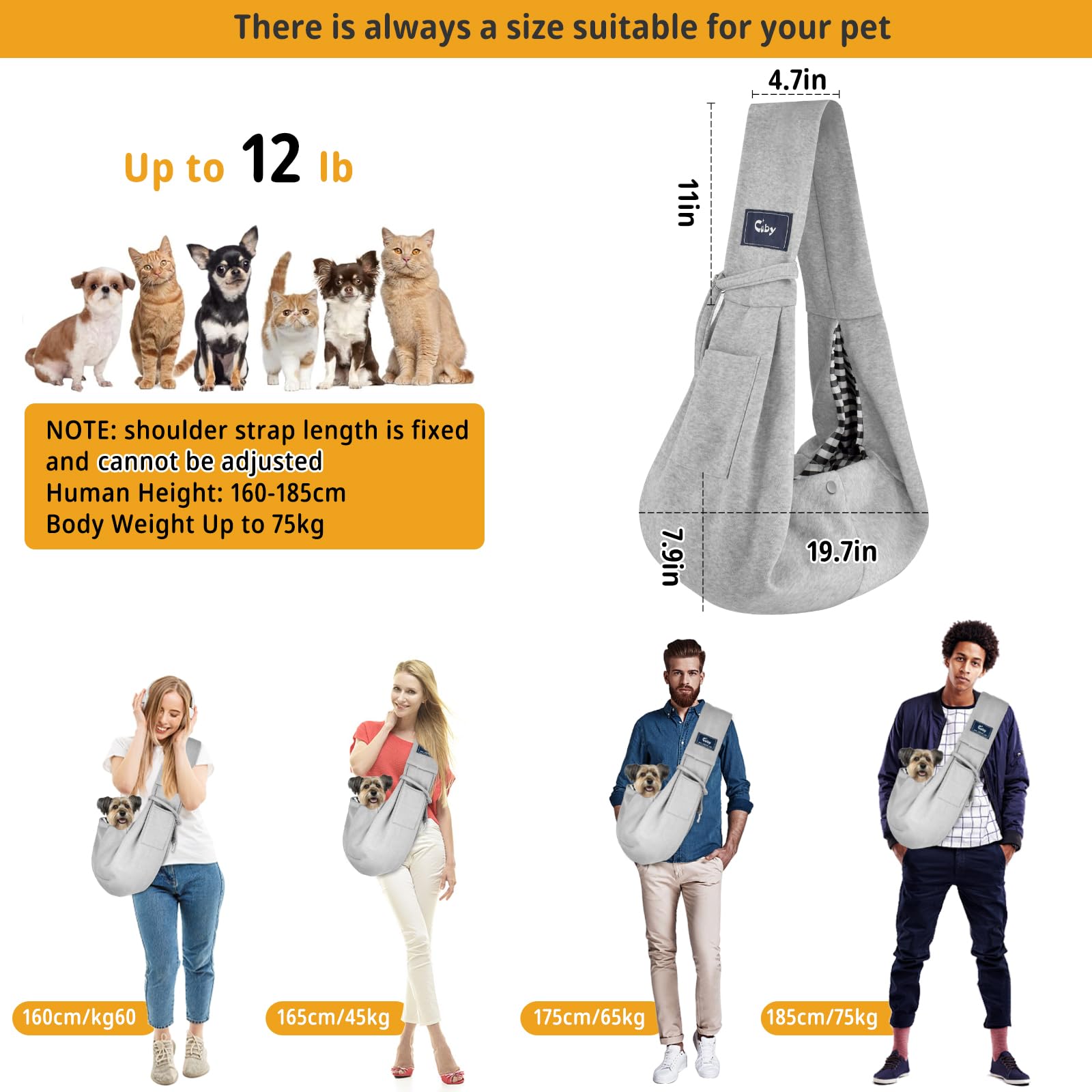 Cuby wide strap feature reduces shoulder strain for mom or dad.