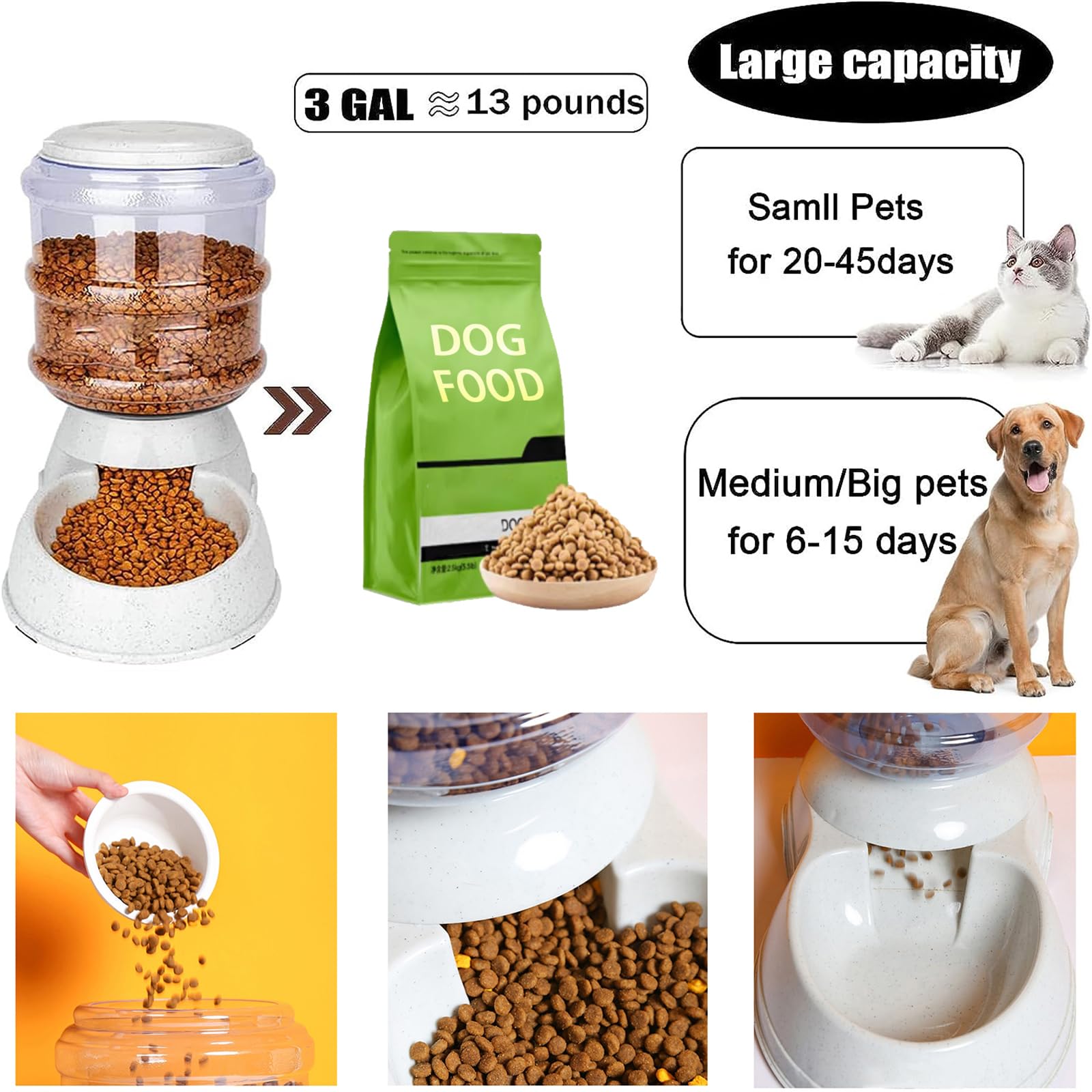 cucurbita automatic dog feeder base anti-skid highlights stable feeding during play