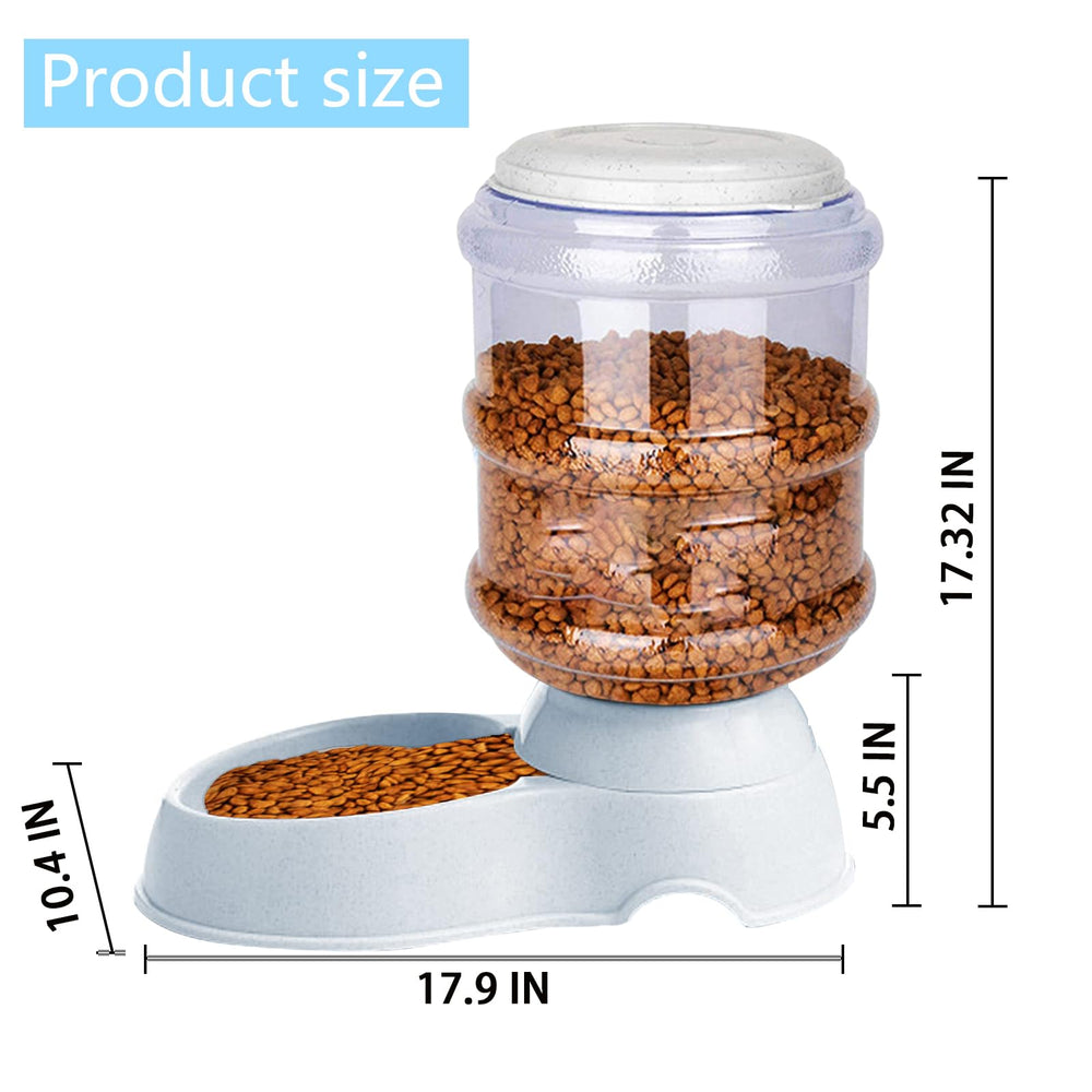 cucurbita automatic dog feeder bowl filled shows 3-gallon capacity for long-duration meals