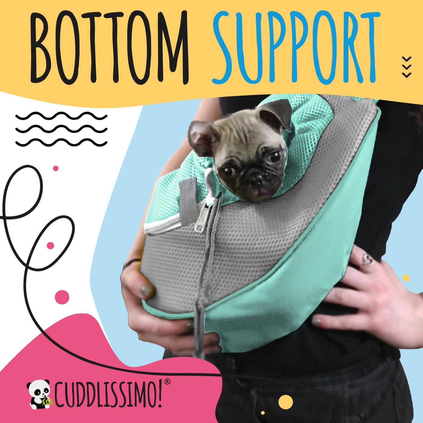 Cuddlissimo! adjustable neck opening for a secure, comfortable fit