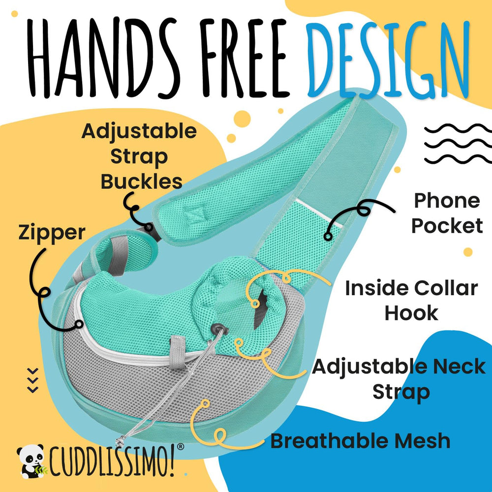 Cuddlissimo! sling features breathable mesh to keep small pets cool