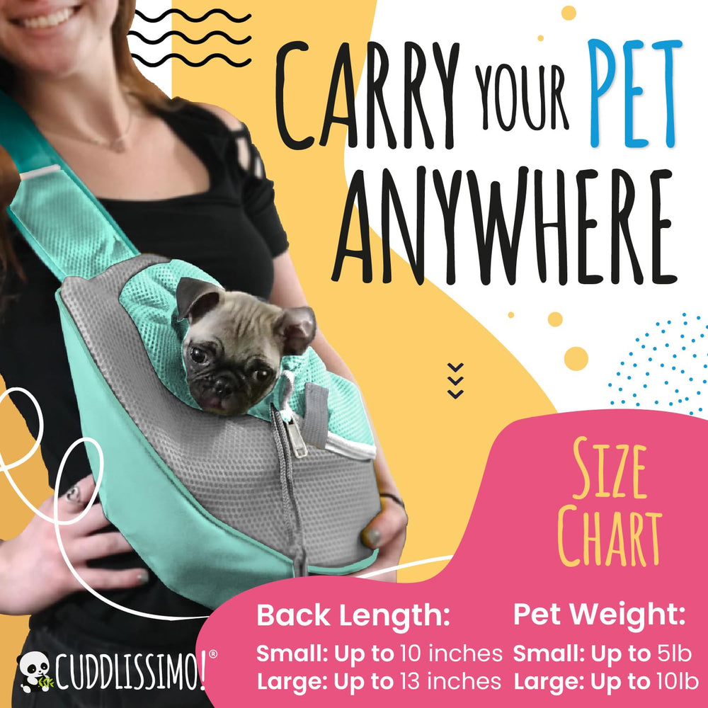 Cuddlissimo! sling safety hook keeps pet securely in place during outings