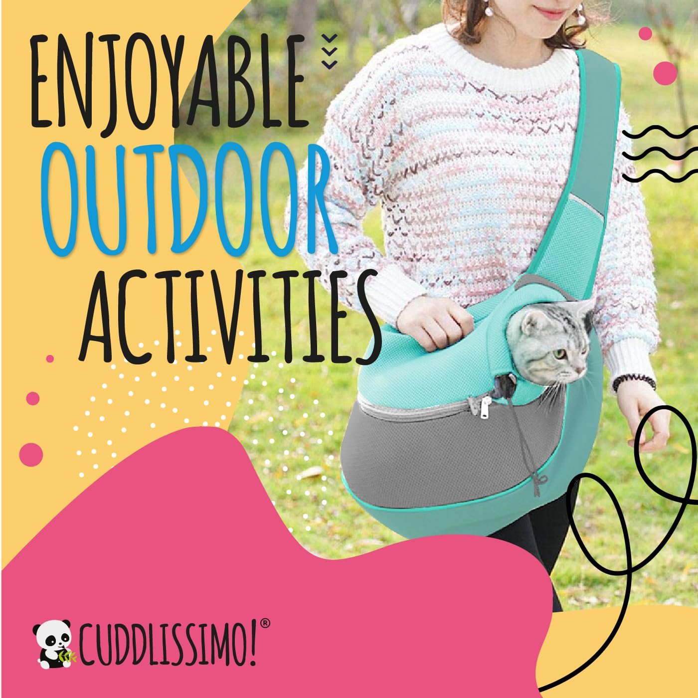 Cuddlissimo! wide padded straps distribute weight for day-long comfort