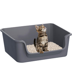 Cuddpaw open-top litter box interior view highlights its spacious space for cats.