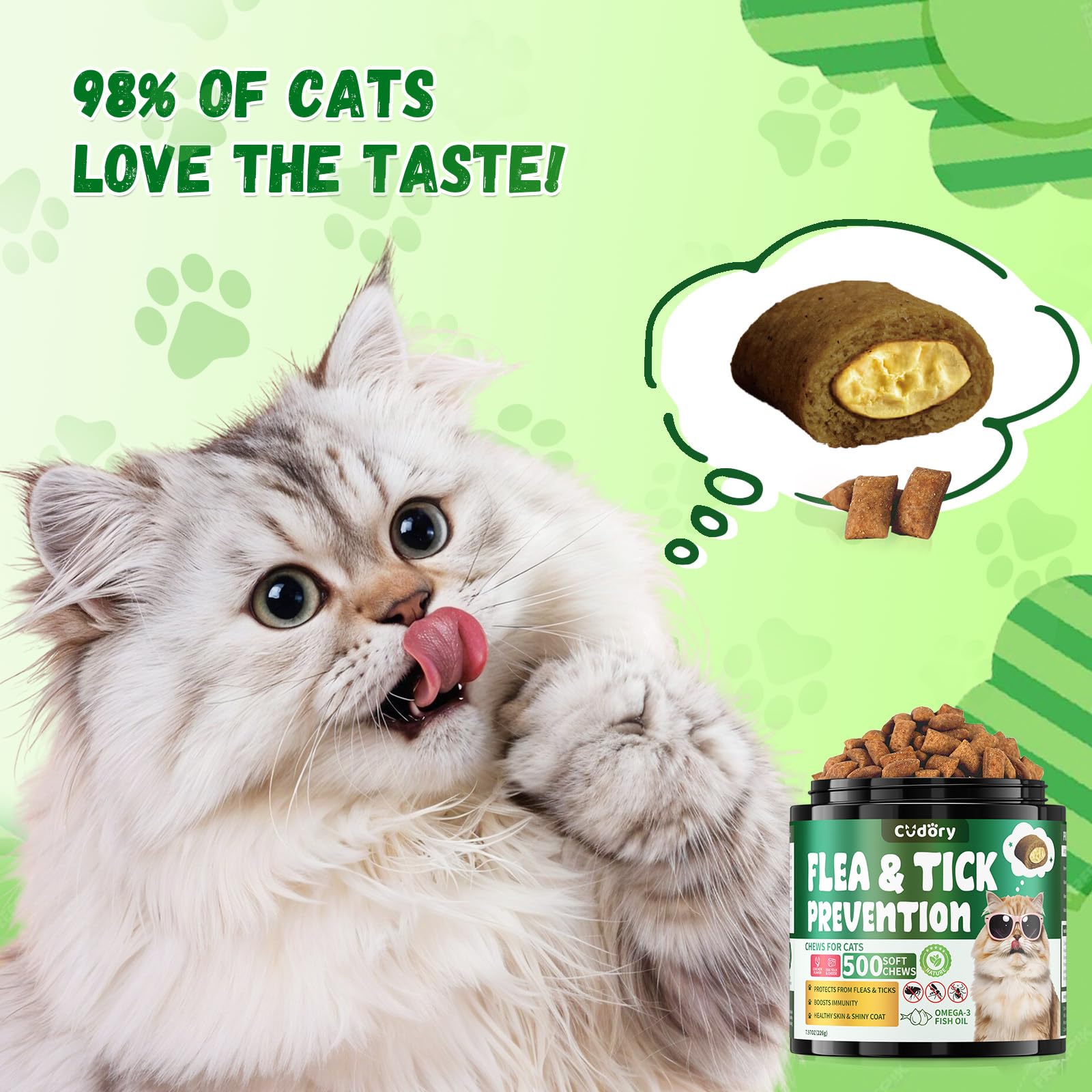 Cudory cat chews chicken flavor, tasty daily protection