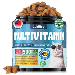 Cudory Cat Multivitamin chews-treats show a tasty daily energy and coat-support option