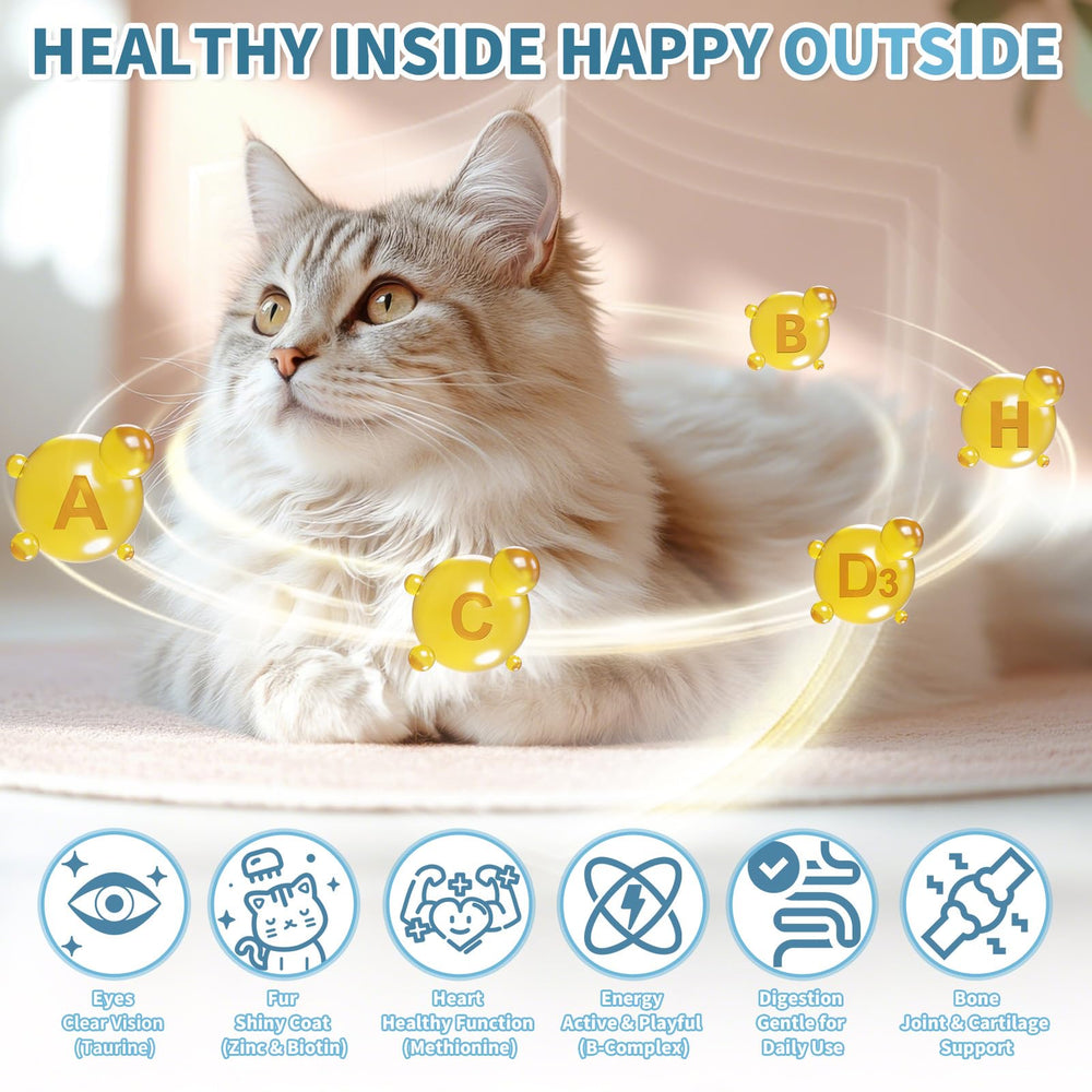 Cudory Cat Multivitamin taurine-heart-vision image emphasizes heart and eye support