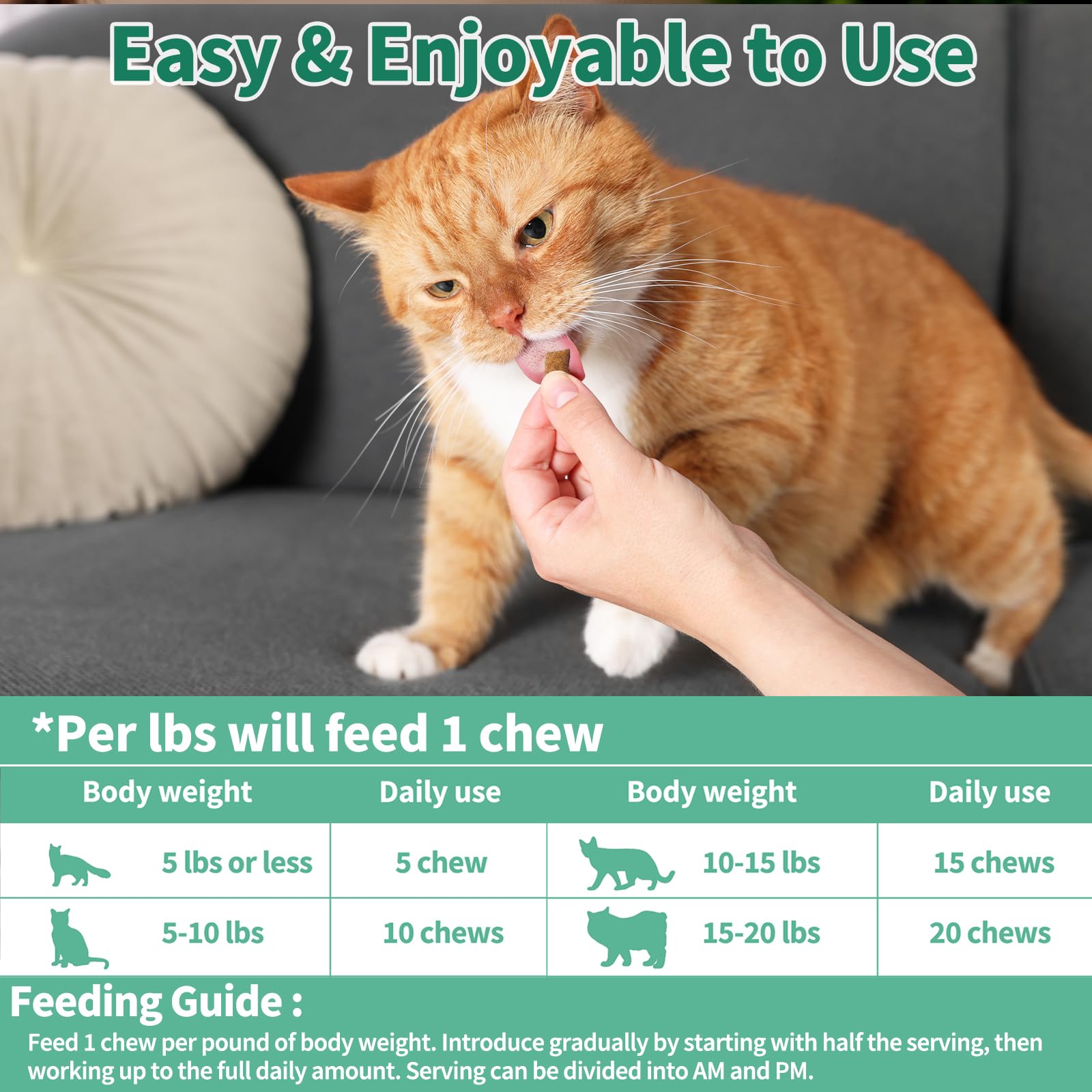Cudory Cat Probiotics Chews promote skin and coat health with omega-3 oils.