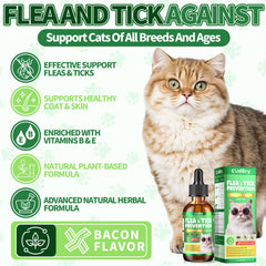 Cudory Flea & Tick Cat Drops add-to-food setup enables simple administration.