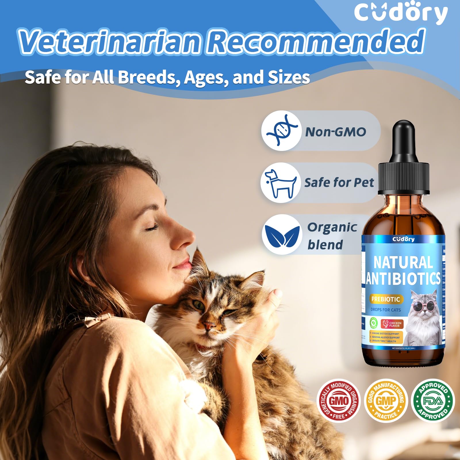 Cudory natural antibiotics for cats daily-wellbeing — supports vibrant, comfortable days