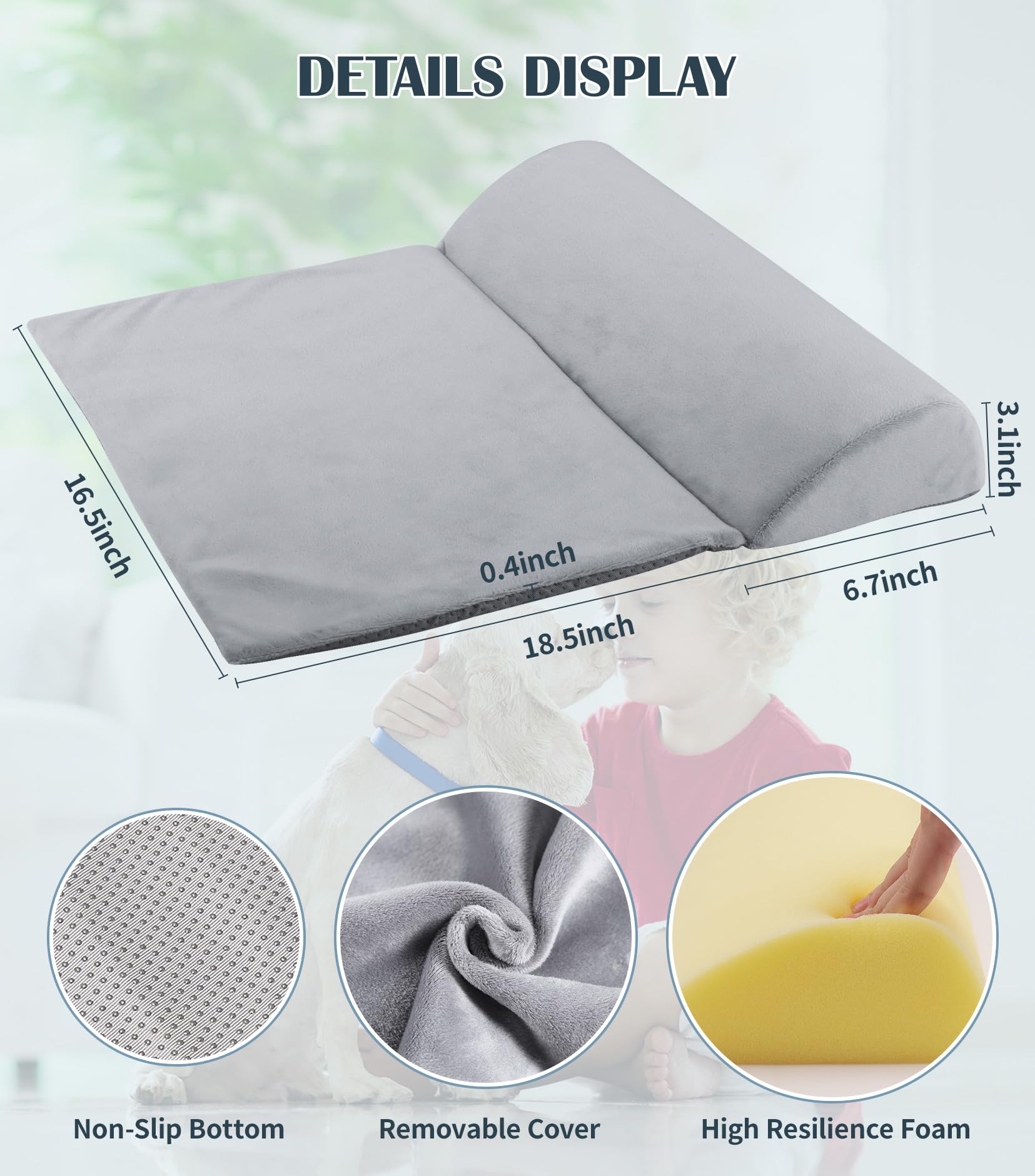 CuieTuee dog bolster pillow machine washable cover for easy cleaning
