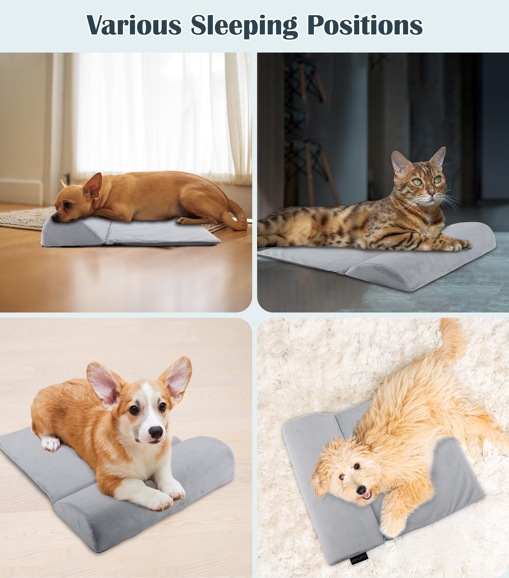 CuieTuee dog bolster pillow non-slip bottom on surface