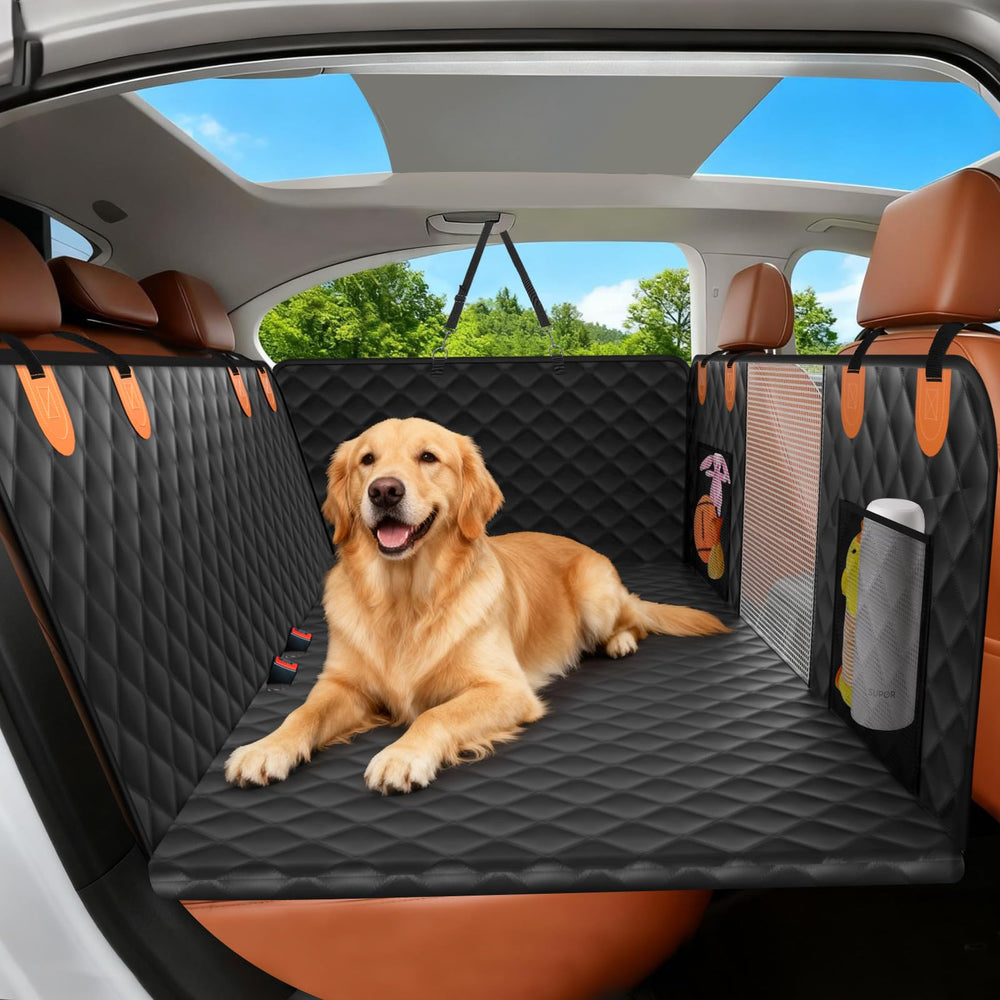 CUIOFREE dog seat cover back seat extender offers expanded space for large dogs.