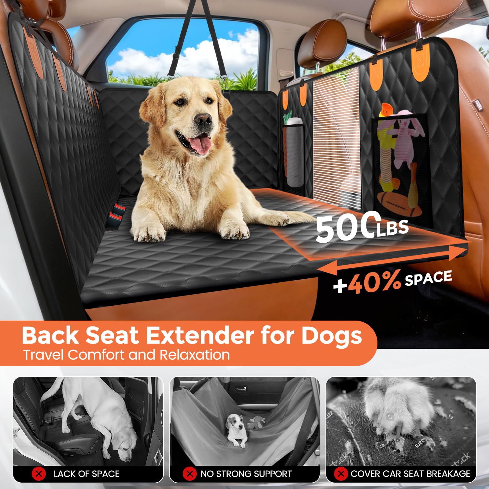 CUIOFREE waterproof cover protects seats from hair and spills during trips.