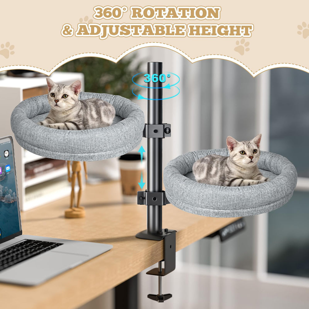 Cuipingoo cat bed adjustable height up to 15.7 inches for ideal viewing.