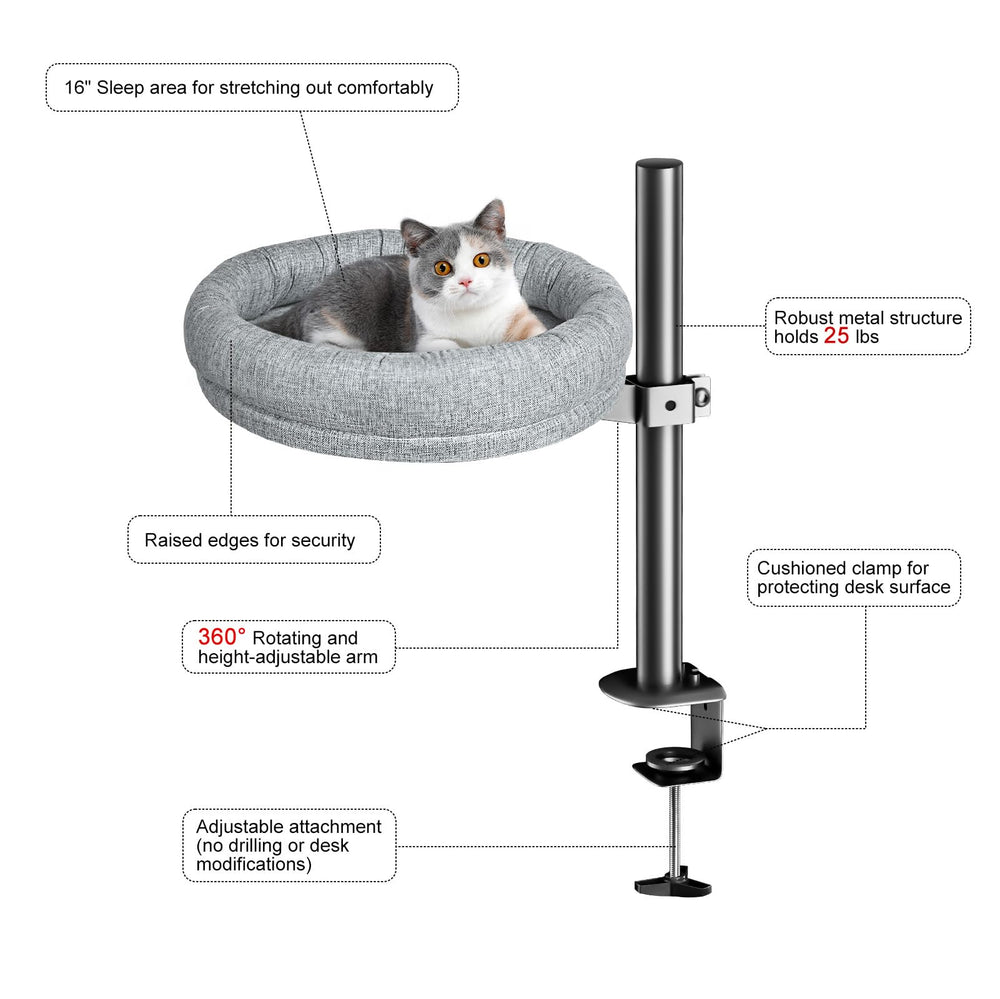 Cuipingoo cat bed elevated secure design satisfies safety instincts.