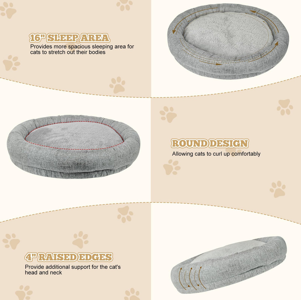 Cuipingoo cat bed grey finish blends with modern workspace decor.