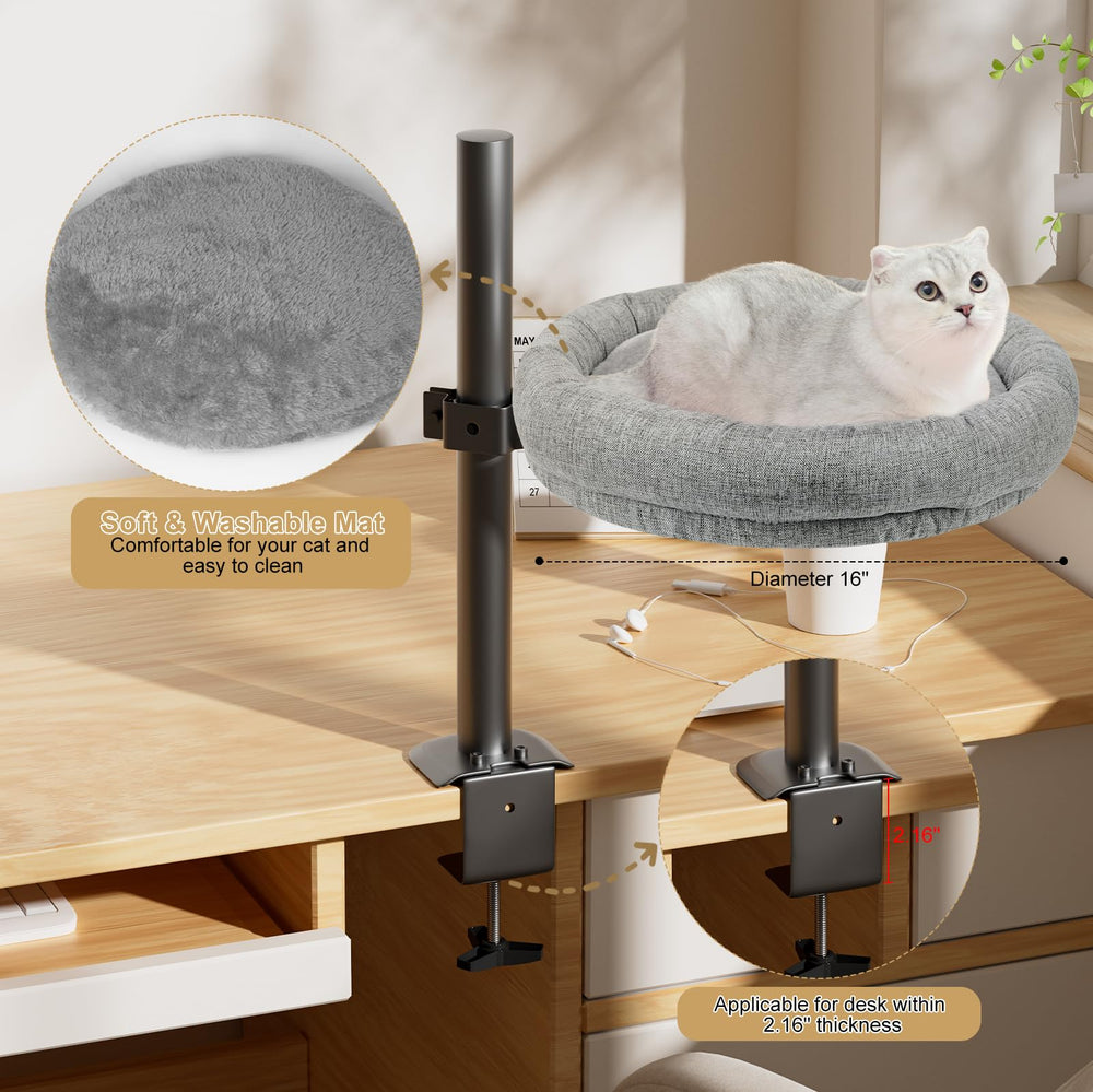 Cuipingoo cat bed removable cushion for easy cleaning and cozy naps.