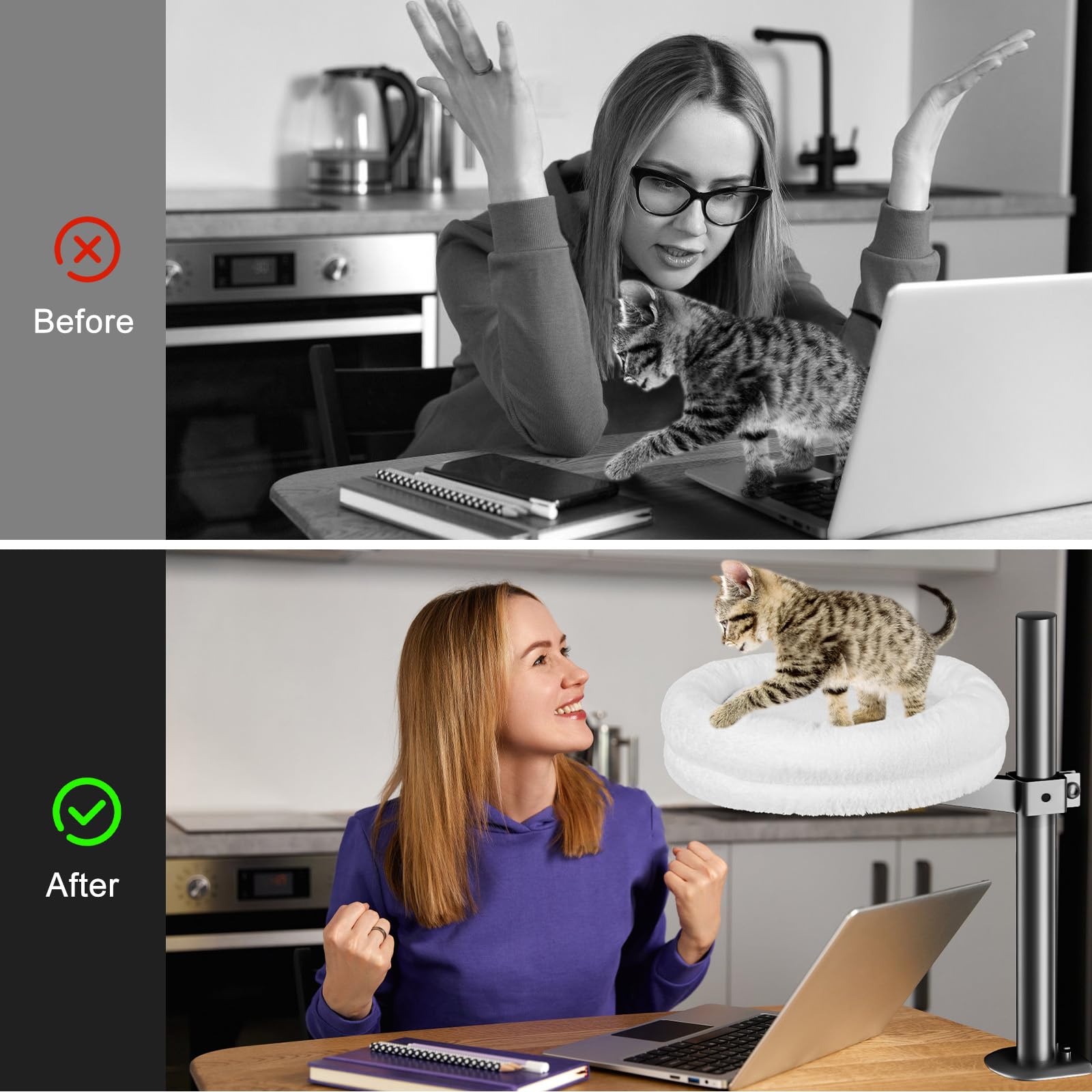 Cuipingoo easy installation with no drilling for most desks