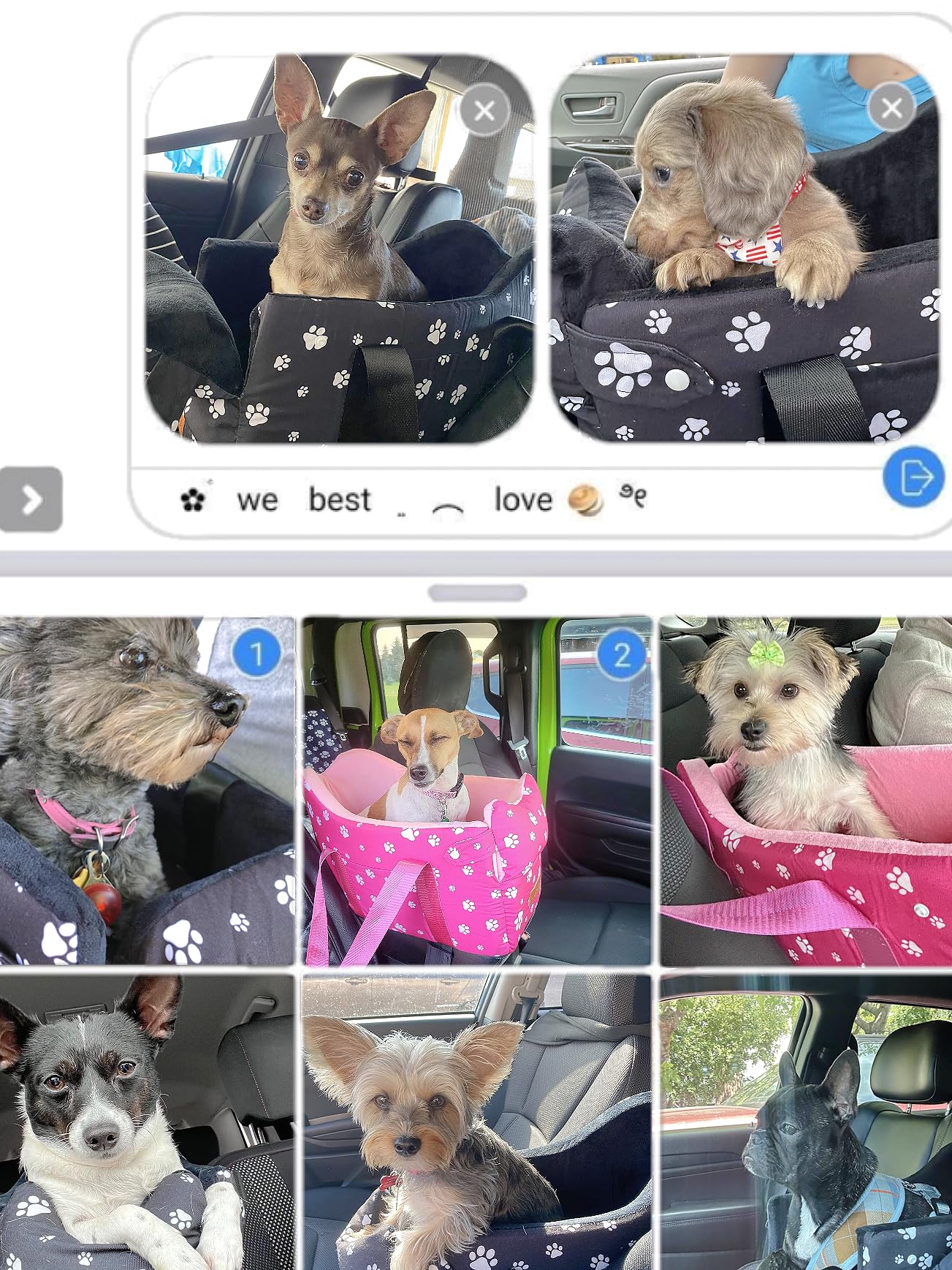 Cullaby center console dog car seat compatibility across most cars for versatile travel.