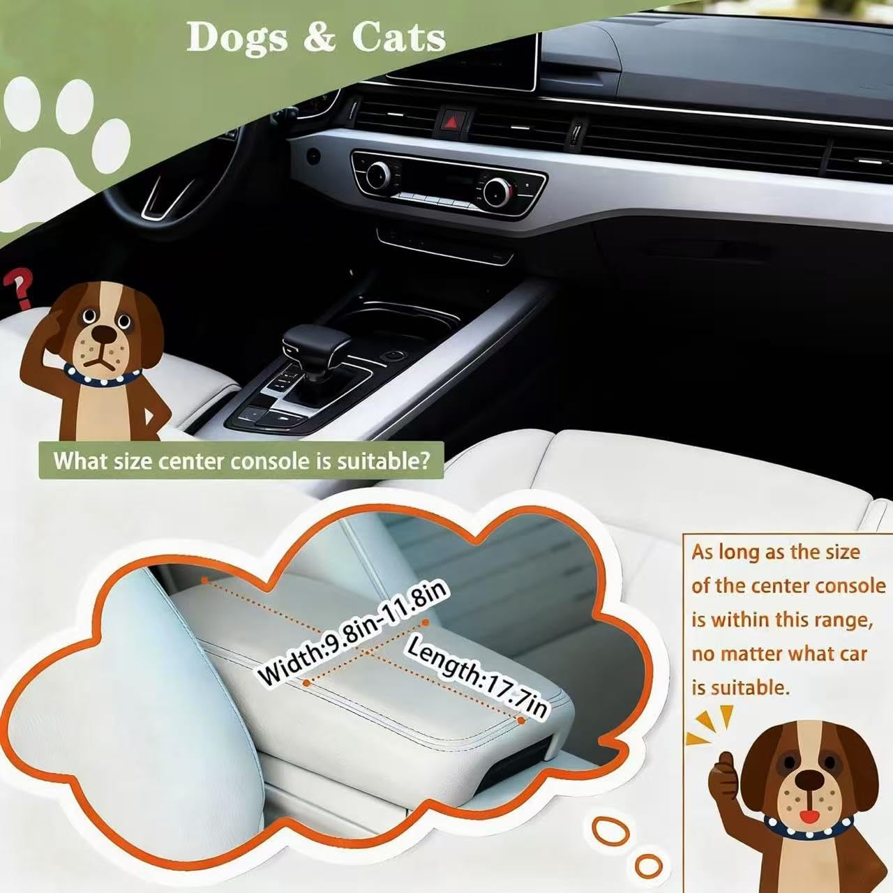 Cullaby center-console dog car seat pink in-car installation example of easy.