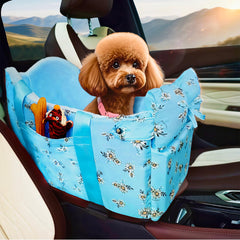Cullaby Console Dog Car Seat closeup memory foam offers cozy support for tiny pets on rides.