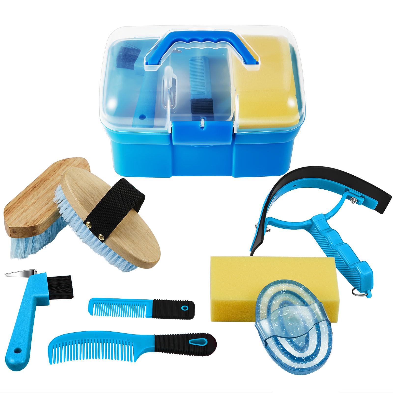 Cunhill horse grooming kit organizer tote box keeps tools secure and portable