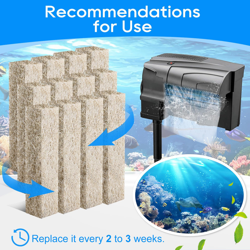 Cunina pad captures debris and reduces odors in aquarium