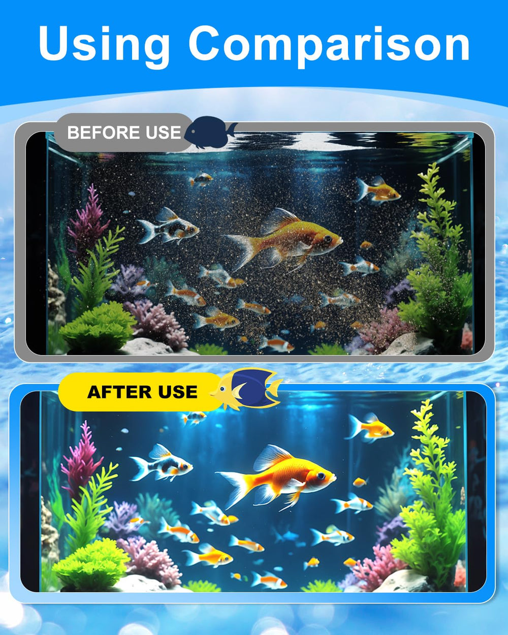 Cunina Aquarium Bio Wheel filter compatibility badge underscores Marineland Penguin compatibility and reliable performance.