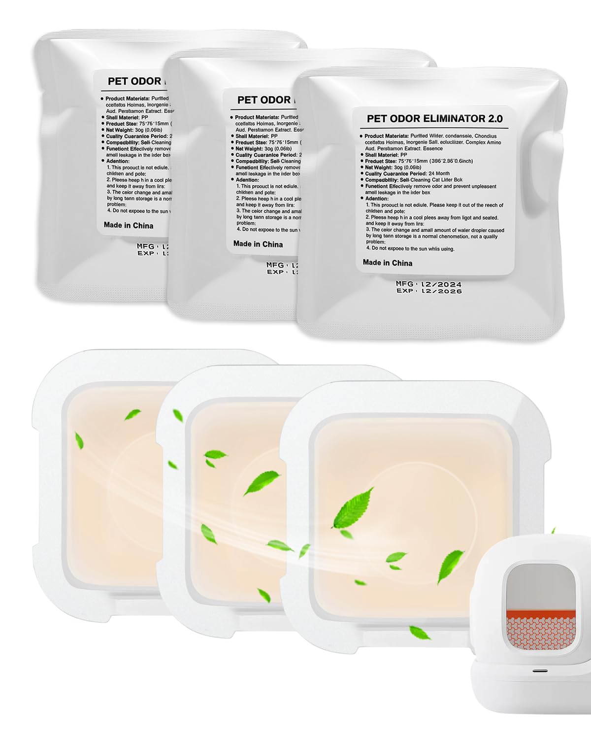 Cunina N50 odor eliminator 6-pack keeps litter area smelling fresh for days.