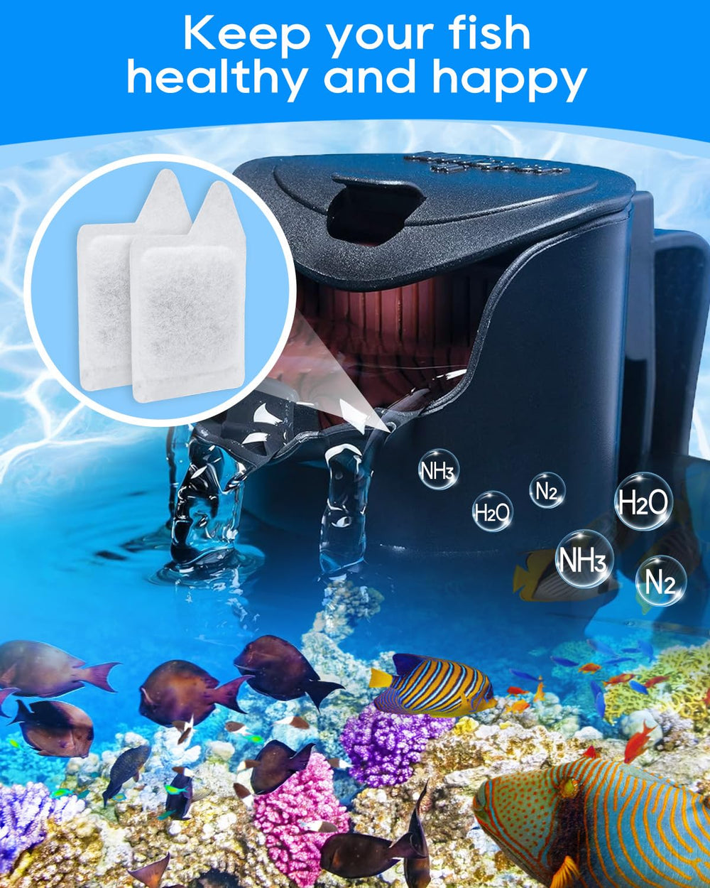 Cunina XS water-clarity focus helps maintain clearer tank water.