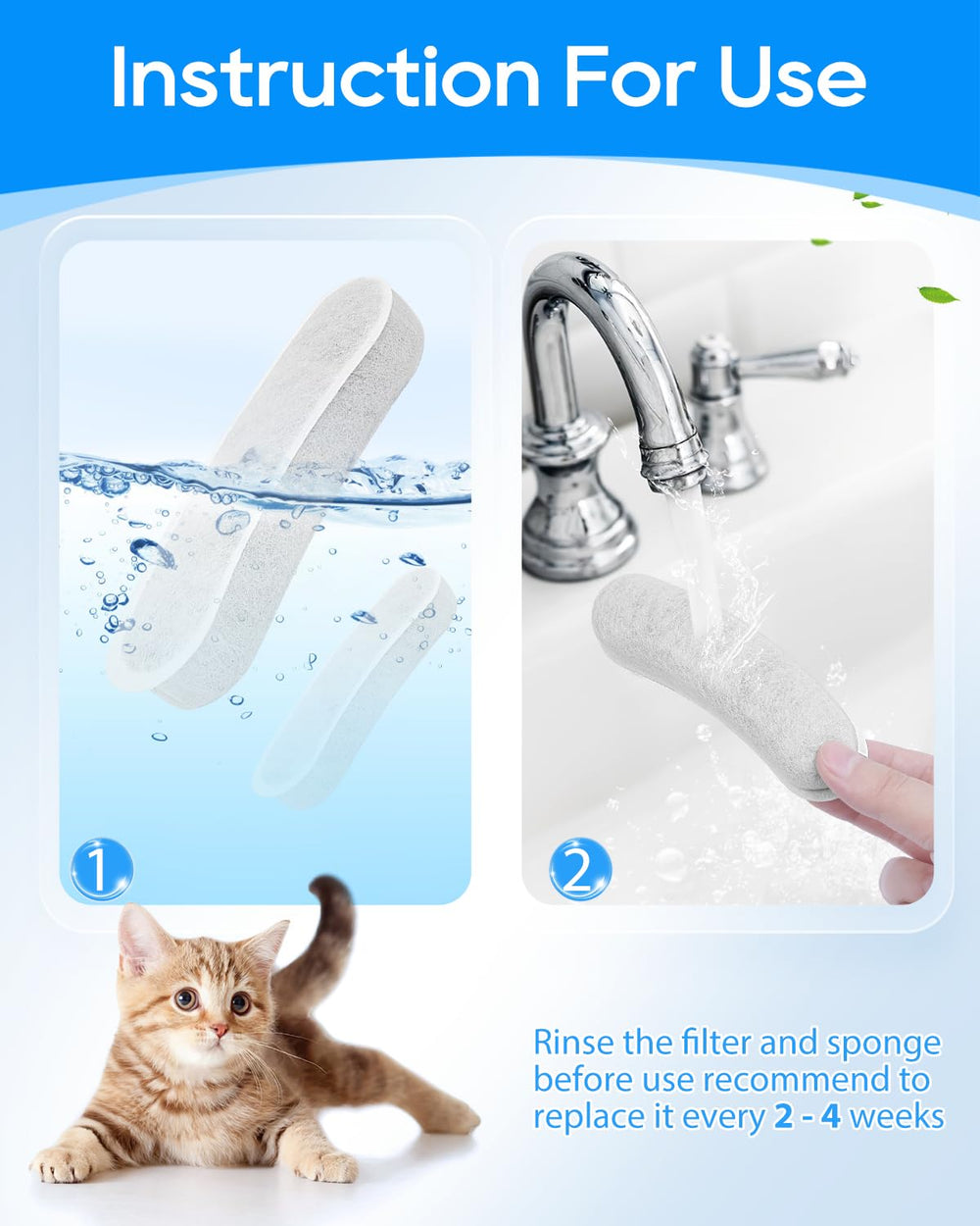 Cunina soak-and-rinse prep demonstrates proper pre-use activation.