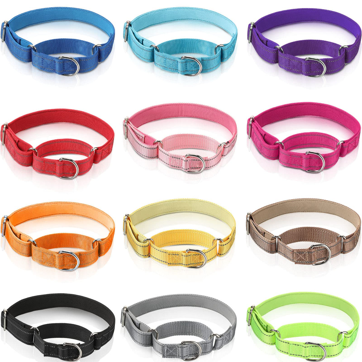 Cunno 12-pcs martingale collar pack with durable buckles for daily walks